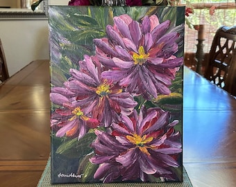 12x16 Original Art, Canvas Painting, Flowers Painting, Floral Painting, Acrylic Painting, Abstract Art, Textured Wall Art, Impressionist Art