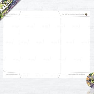 Printable A7 5x7 Envelope Template Blank Plain Envelope Pattern for DIY Cards Invitations