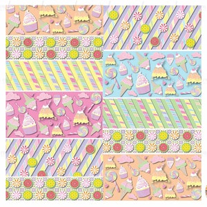 Candy Sweets 12 x 12 Digital Paper Ice Cream Cupcake Lollipop Candyland Bakery clipart graphic design food blog branding Free Commercial Use
