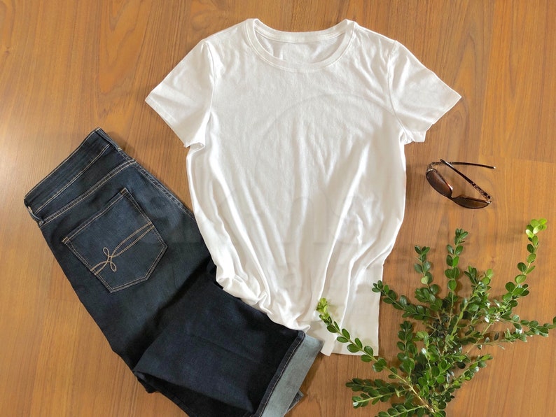 Download White Ladies Shirt Mockup Women's Flat T-Shirt Mock Up | Etsy
