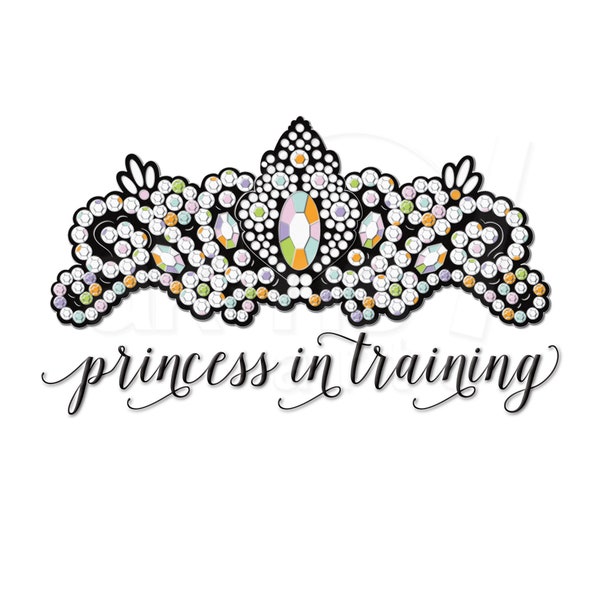 Princess In Training clipart, cute diamond tiara sublimation transfer clip art, run costume cut out, gift for daughter, girl, sister, baby