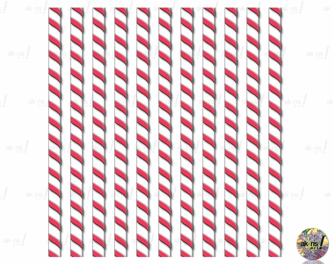 Candy Cane Swizzle Sticks Digital Paper Clipart Stickers PNG | Etsy