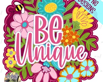 Be Unique png, Flower Boho PNG, Mental Health png, Kindness png, Flower Sublimation png, Inspirational png, Motivational DTG, Positive png