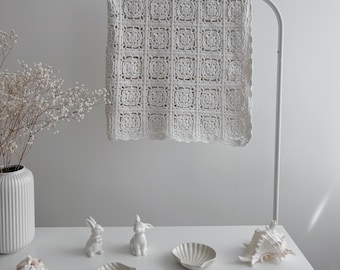 Crochet baby blanket - 100*90 cm blanket - White blanket - Baby blanket - Baby shower gift - New baby gift - Crochet - READY TO SHIP