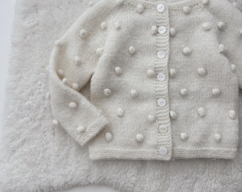 Ready to ship - 18-24 months - Baby cardigan - Sitter baby - Sitter cardigan - Popcorn cardigan - Baby - Photography props - Cream cardigan