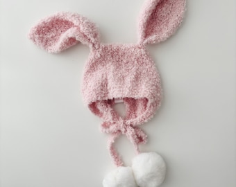 Baby bunny bonnet - Baby girl hat - Photo prop  - Baby hat - Photo props - Bunny bonnet - Baby girl - Baby bunny