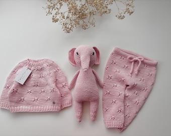 Ready to ship - 0-3 months - Set of 3 - Baby girl set - Baby girl - Baby girl - Toddler pants - Sweater- Baby girl outfit - Outfit for girl