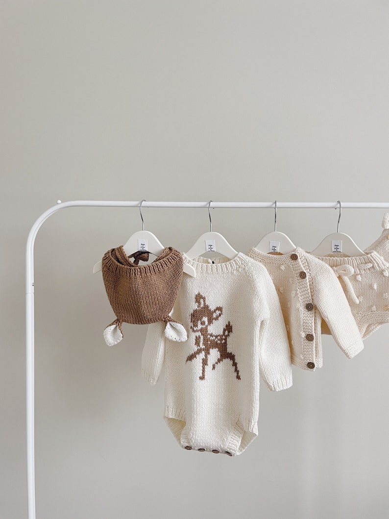 Set of 2 Romper and bonnet Deer romper Deer bonnet Baby boy outfit Baby girl outfit Baby outfit Christmas outfit image 1