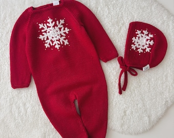 Set of 2 - Long sleeve romper and bonnet - Baby boy prop - Photo props - Baby photo prop - Baby boy - Baby outfit