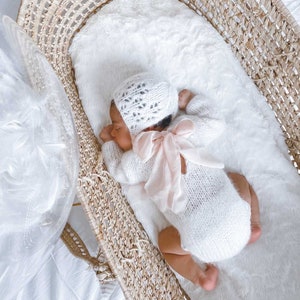 Set van 2 - romper en muts - romper met lange mouwen - rekwisieten babymeisje - fotorekwisieten - oppasmeisje - rekwisieten babyfoto - babyfoto oppas