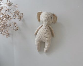 Baby toy - Crochet baby toy - Elephant toy - Crochet elephant - Baby boy toy - Baby first toy - Cuddle toy - Cream