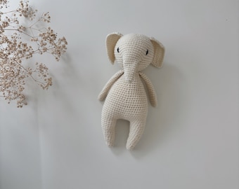 Baby toy - Crochet baby toy - Elephant toy - Crochet elephant - Baby boy toy - Baby first toy - Cuddle toy - Cream