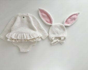 Set of 2 - Ruffle romper - Long sleeve romper - Baby girl props - Photo props - Sitter girl - Baby photo - Sitter baby photo
