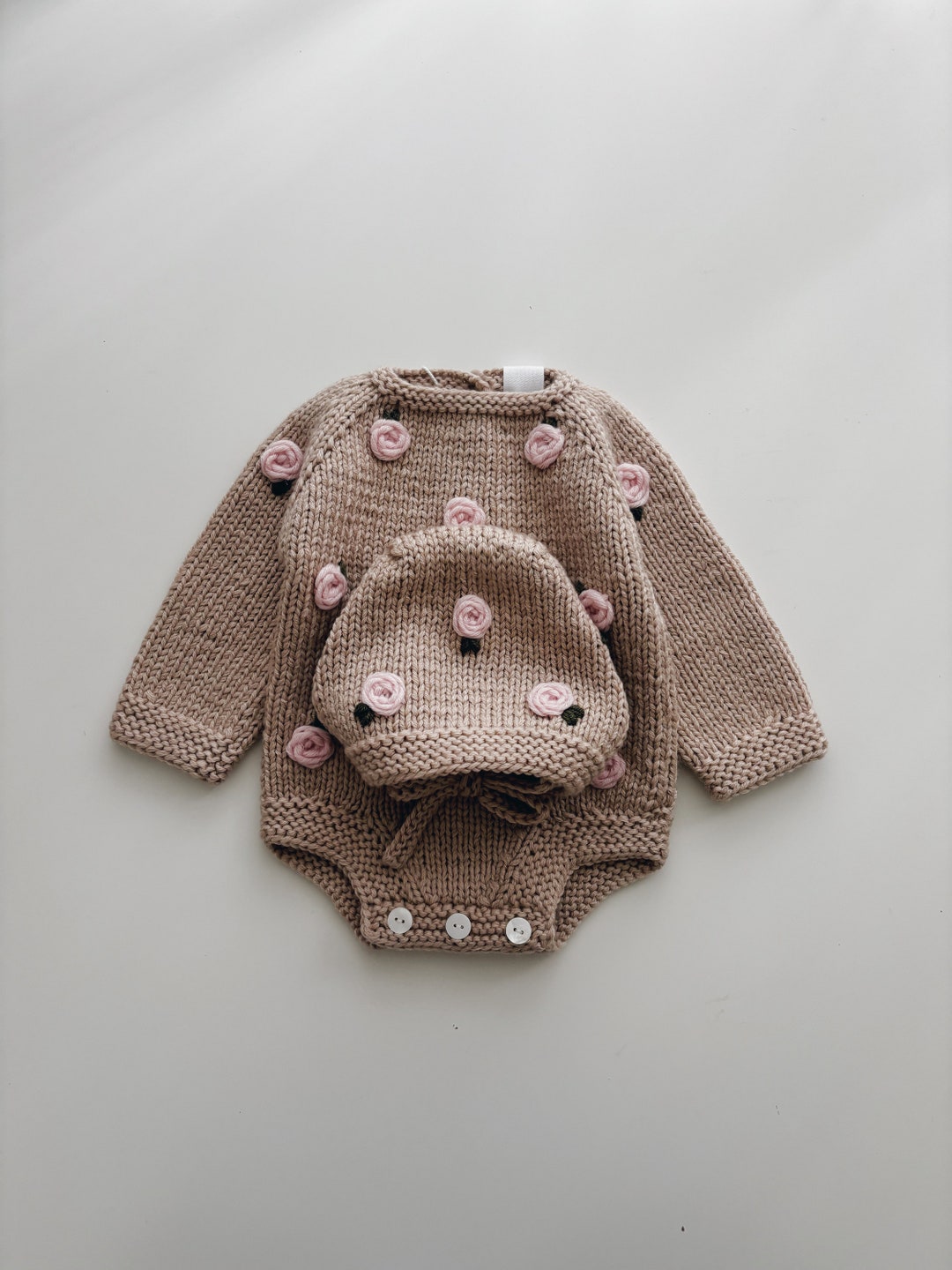 Baby Girl Vintage Romper Dress set with Bonnet