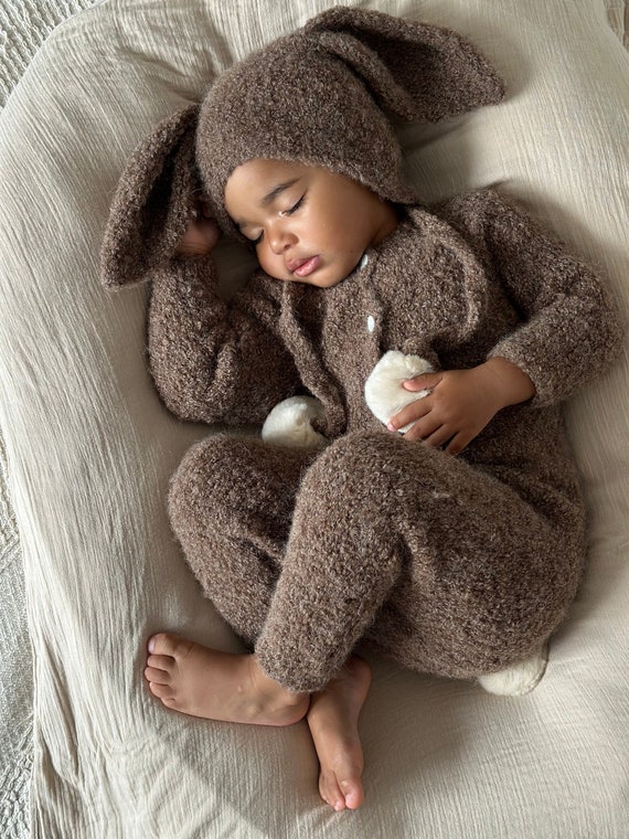 Tutina Con Cappello A Orecchie Da Coniglio Per Neonato – My First Easter, Compleanno O Battesimo - 2