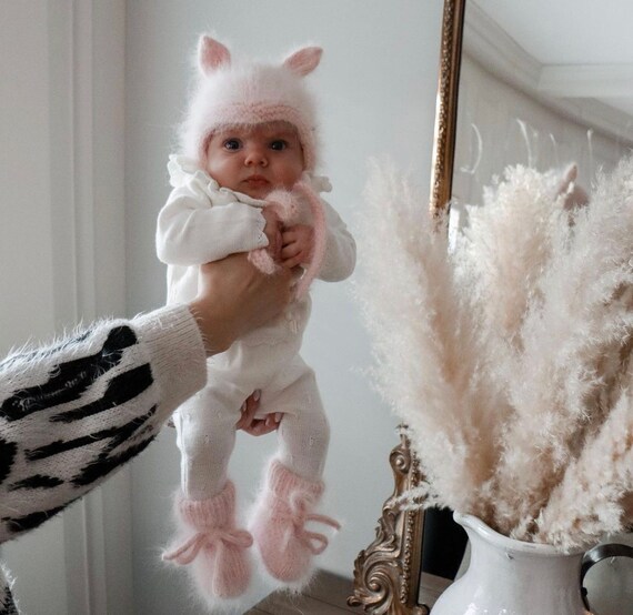 Conjunto de 2 Pixie elf bonnet Angora bonnet Elf hat Toddler baby Baby girl Baby boy Girl hat Boy hat Newborn elf Toddler hat Etsy Mexico