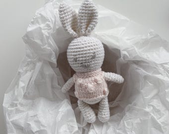 Ready to ship - Bunny toy - Baby bunny toy - Baby girl toy - Baby best friend toy - Baby girl - Crochet bunny - Crochet bunny toy - Easter