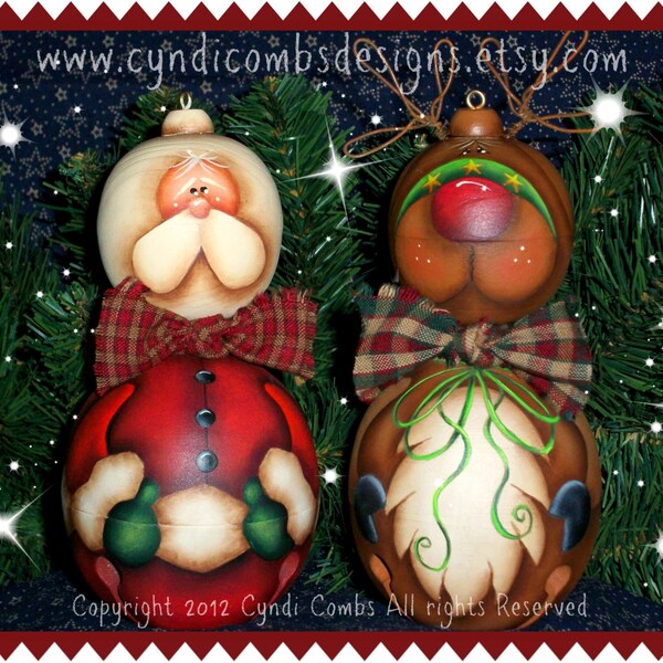 CC112 – Santa & Reindeer Jingle Bellies - Painting E Pattern by Cyndi Combs