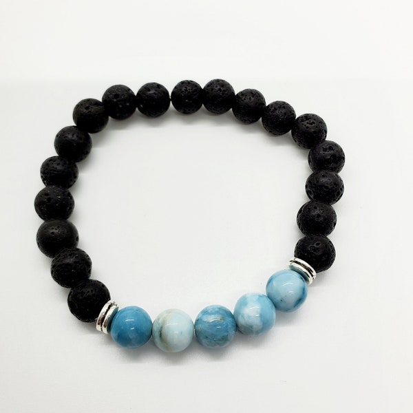 Larimar Quartz Gemstone Bracelet