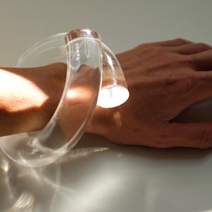BOLD Lucite Bangle Bracelet: 1&quot; Thick Acrylic Bangle, Chofa Jewelry, XL Bracelet