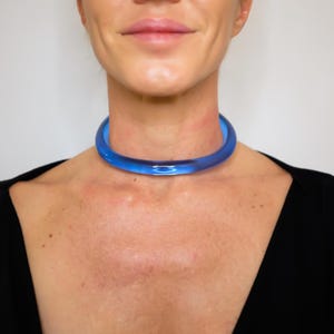 JULIETTE Lucite 1/2&quot; inch Choker Necklace – Minimalist Colorful Statement Jewelry, Handcrafted Lightweight Acrylic by Chofa Jewelry
