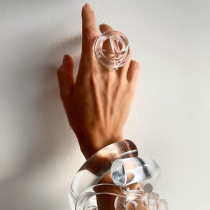 Knot Ring Extra Big, Statement Ring, Transparent Ring, Acrylic Ring, Sculpture Ring, Extra Large Ring image 1