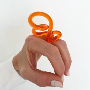 Handcrafted Lucite LEO Ring: Zodiac Statement Jewelry