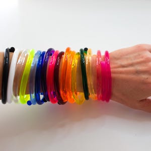 Handcrafted THINNEST Lucite Bangle: Clear Acrylic Bracelet, Made in Miami