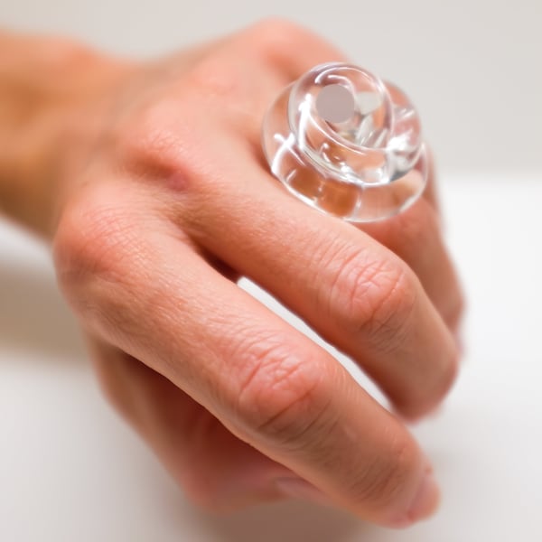 Handcrafted NUDO KNOT Clear Acrylic Ring: Contemporary Statement Jewelry in all sizes