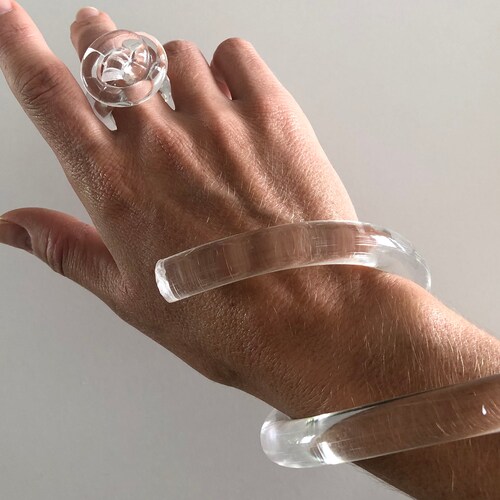 GARABATO CUFF, Lucite Bangle, Acrylic Clear Bangle, Clear Acrylic Bangle, Acrylic Bracelet, Lucite Bracelet, Clear Bracelet, Birthday Gift