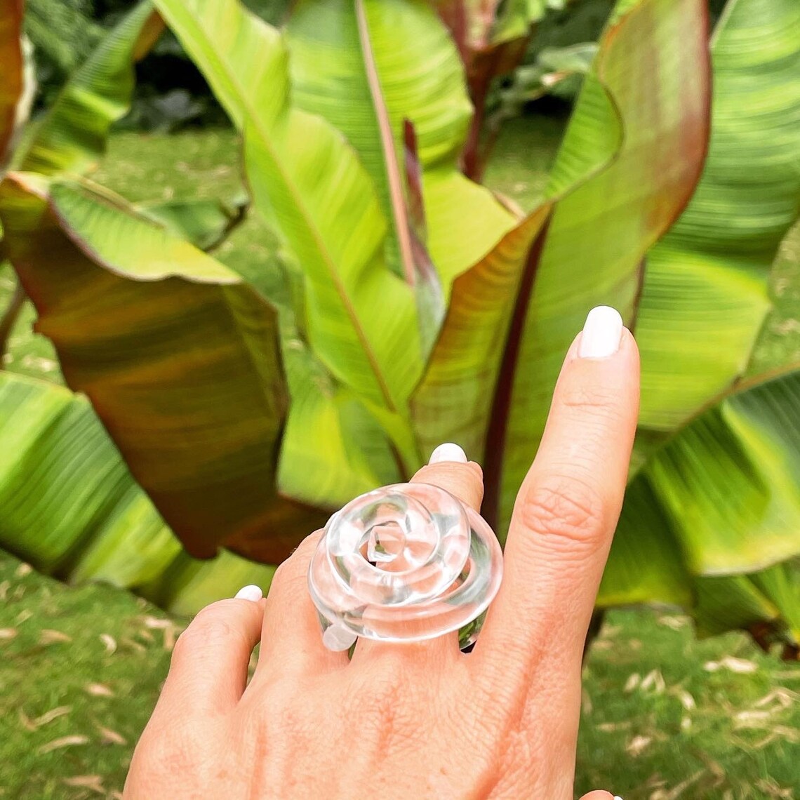 SPIRAL RING Acrylic Ring Clear Ring Lucite Acrylic Ring Etsy