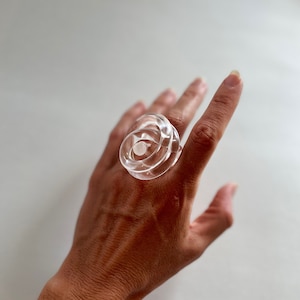 Knot Ring Extra Big, Statement Ring, Transparent Ring, Acrylic Ring, Sculpture Ring, Extra Large Ring image 2