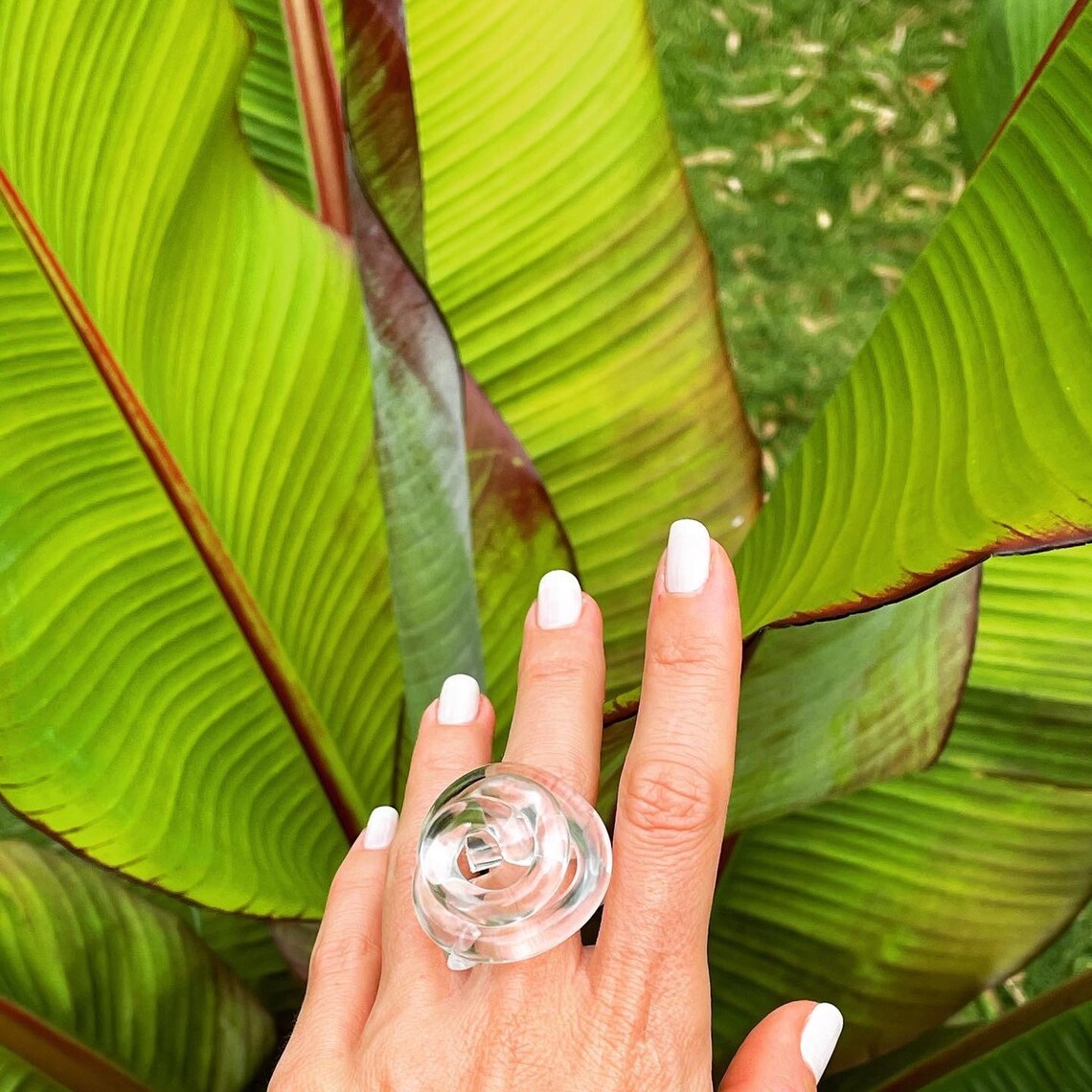 SPIRAL RING Acrylic Ring Clear Ring Lucite Acrylic Ring Etsy