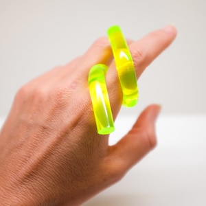 Neon Acrylic Knot Ring: Handmade Contemporary Statement Ring