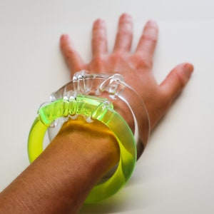 Translucent Acrylic KNOT Bangle: Handcrafted Lucite Bracelet