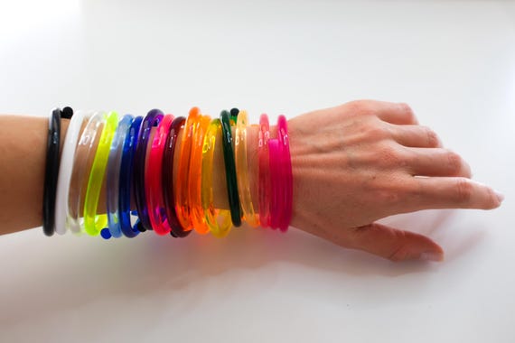 Clear Acrylic Bangle Bracelet Novelly INS Clear Acrylic Cross Strap Wrap Geometric Bangle  main image 2
