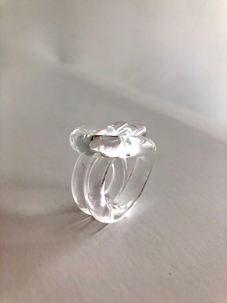 BELT LUCITE RING Acrylic Ring Clear Ring Lucite Ring Etsy