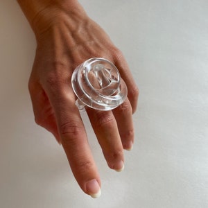 Knot Ring Extra Big, Statement Ring, Transparent Ring, Acrylic Ring, Sculpture Ring, Extra Large Ring image 3