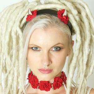 Devil Horn Hairband with Roses