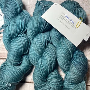 Deep Green | semisolid green non-superwash DK weight yarn for knitting, crochet, and weaving