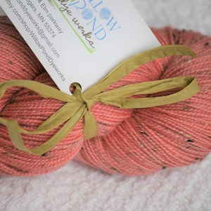 Temlavado a mano Superwash Merino Wool/Donegal Nep en &quot;Vintage Spring - Zanahoria&quot;. Hilo teñido a mano. Hilo de lana. Hilo de calcetín.