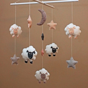 Bedtime Sheep / Moon and Stars - Baby Mobile
