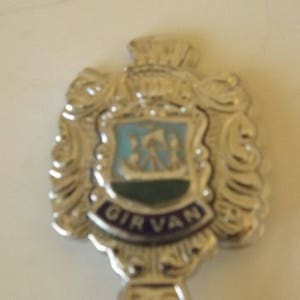 Collector Souvenir Spoon Girvan Made in England Chromimum Plate  5&quot; SP375