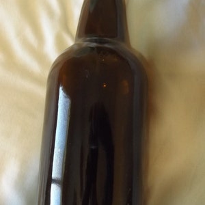 Vintage Brown  Glass Bottle Jug 12 Inches Tall CL35-11