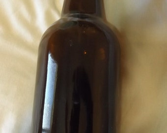 Vintage Brown  Glass Bottle Jug 12 Inches Tall CL35-11