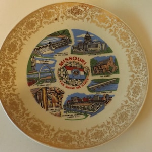 Vintage Missouri Souvenir Plate The Show Me State 8 1/2&quot; CL12-9