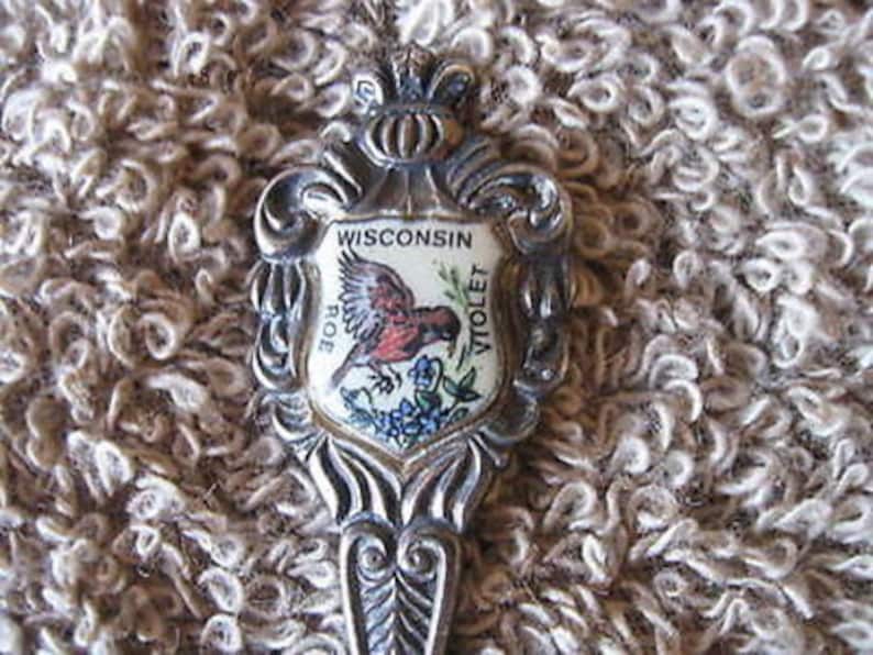 Decorative Collectible Spoon State of Wisconsin w Gift Box Vintage 4 14 SP9