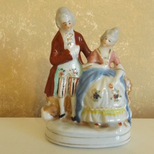 Victorian Figurine Man and Woman Occupied Japan Porcelain Handpainted CL29-15