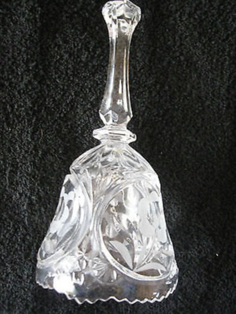 Vintage Lead Crystal Bell W Flowers on Cup Collectible 7 1/2 CL1330 Etsy