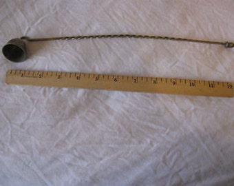 Vintage Brass Candle Snuffer Twisted Handle 12 Inches Long CL31-13